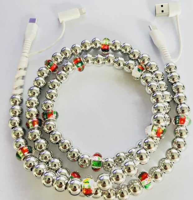 PATTERNED BEADED 4-IN-1 FAST CHARGING PHONE AND DEVICE CHARGER | 26 STYLES