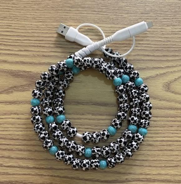 PATTERNED BEADED 4-IN-1 FAST CHARGING PHONE AND DEVICE CHARGER | 26 STYLES