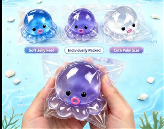 TABA JELLY OCTOPUS SQUISHY IN PROTECTIVE COVER | 3 COLORS