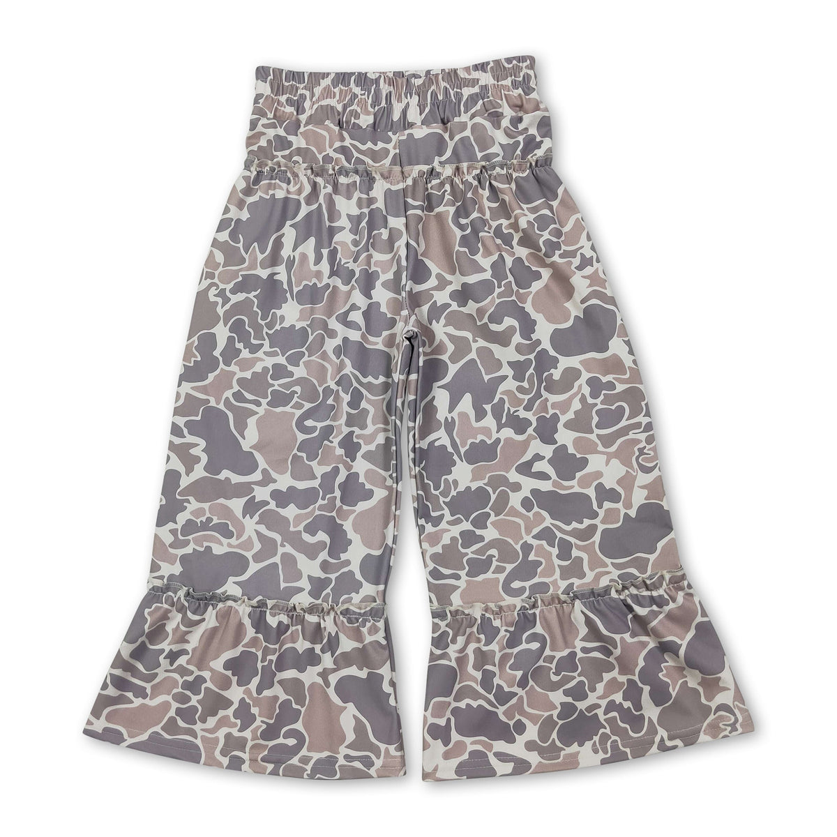 Khaki camo patchwork kids girls fall pants