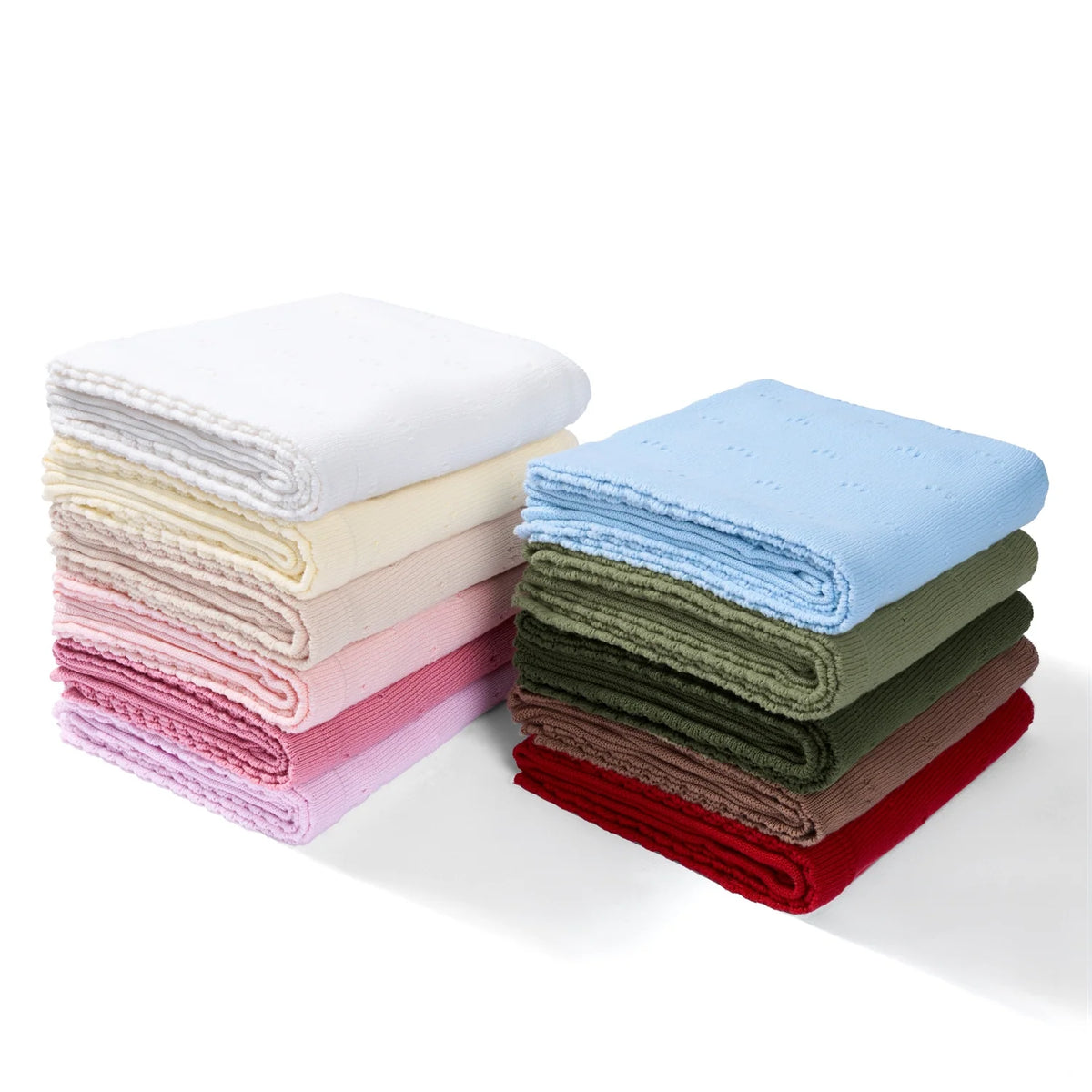 Pointelle Baby Knit Blanket in Forest Green