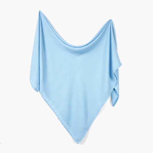 Baby Muslin Swaddle Blanket in Light Blue