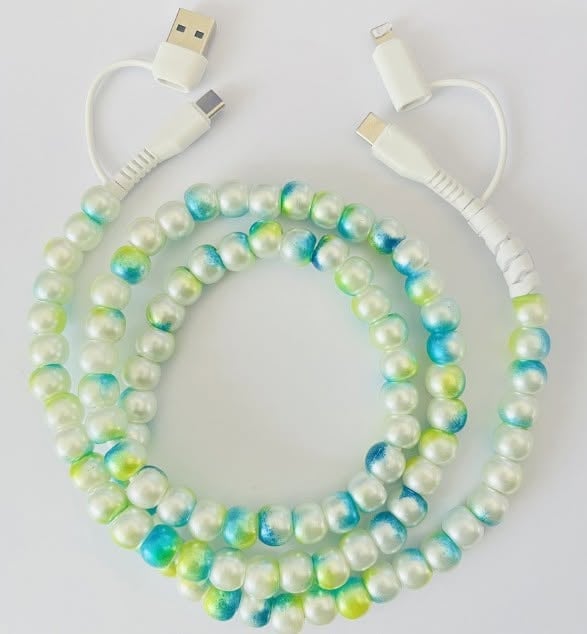 PATTERNED BEADED 4-IN-1 FAST CHARGING PHONE AND DEVICE CHARGER | 26 STYLES
