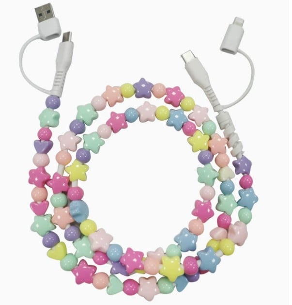 PATTERNED BEADED 4-IN-1 FAST CHARGING PHONE AND DEVICE CHARGER | 26 STYLES