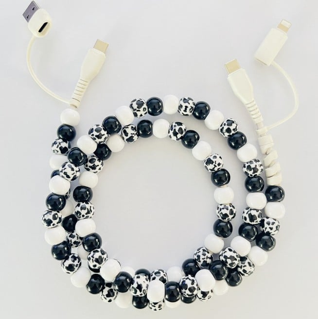 PATTERNED BEADED 4-IN-1 FAST CHARGING PHONE AND DEVICE CHARGER | 26 STYLES